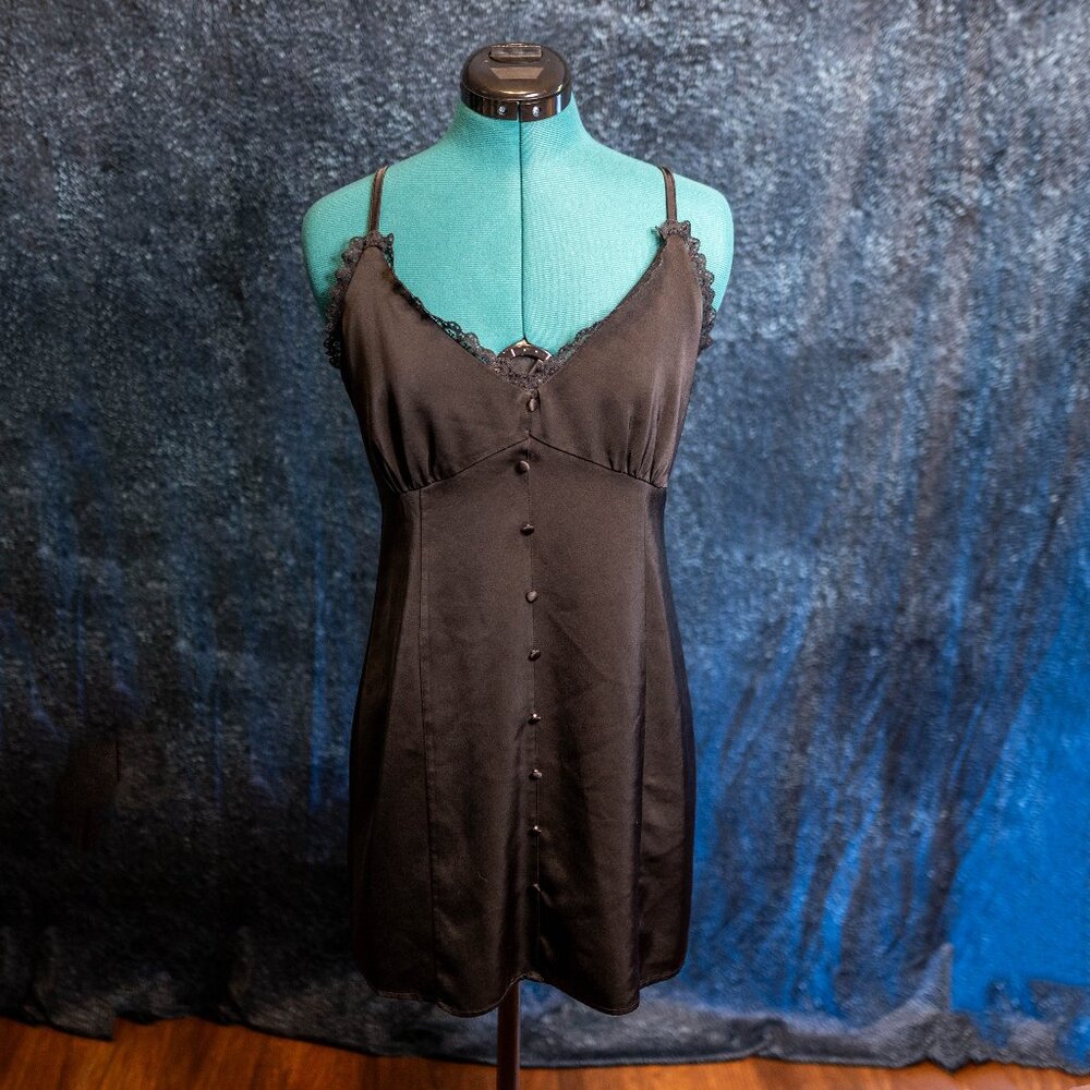 CLEARANCE Studio 19 Black Satin Slip Dress – Size M